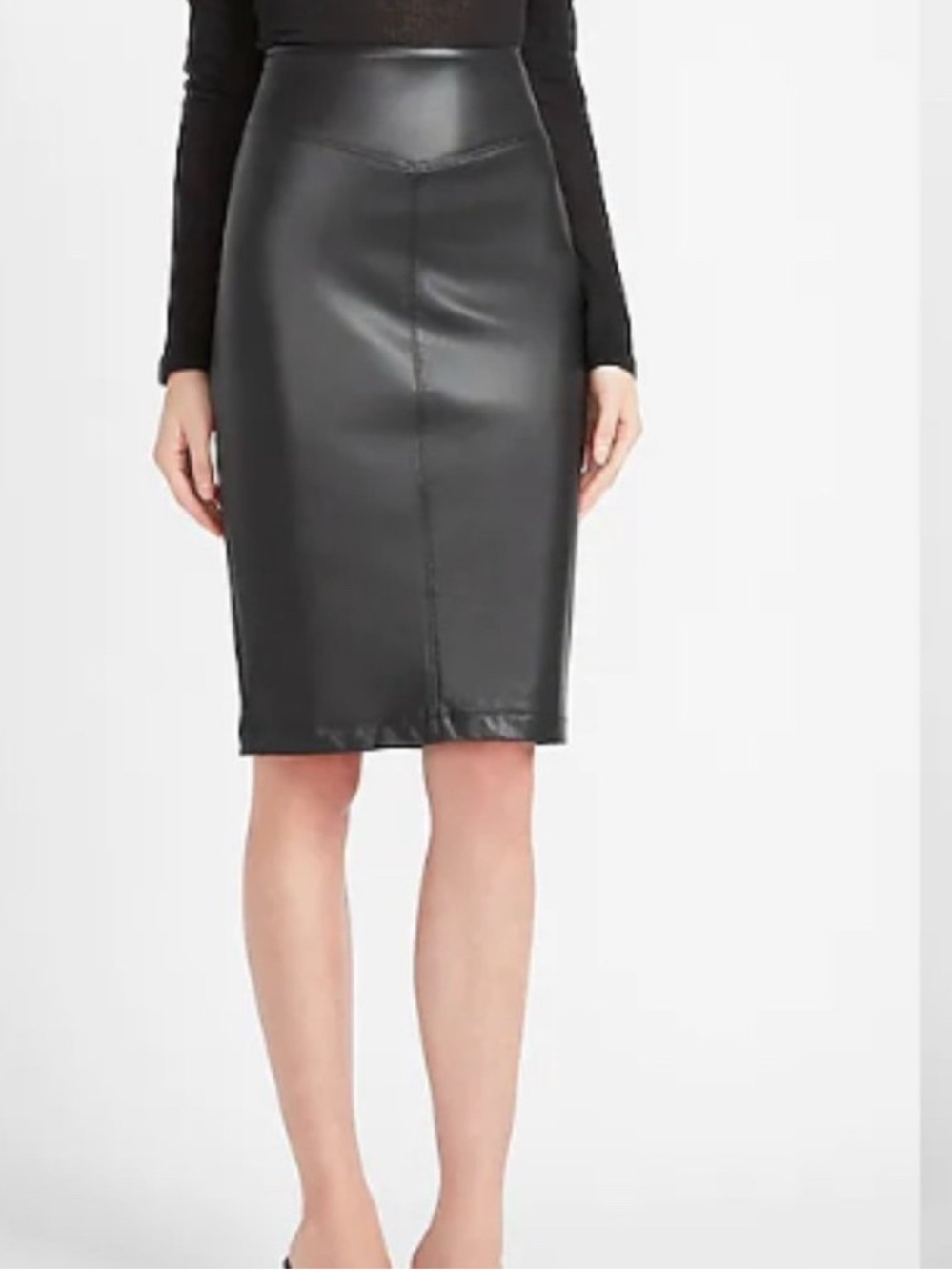 Express Black Faux Leather Pencil Skirt 10